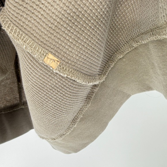 American Rag Womens Beige Waffle Knit Short Sleeve Button Up Top XL - Picture 6 of 9